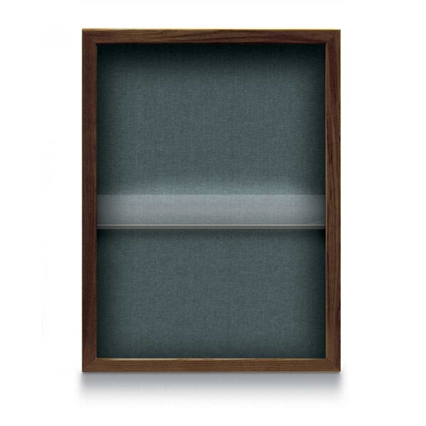 Indoor Enclosed Combo Board, 48"x36", Black Frame/White Porc & Rubber